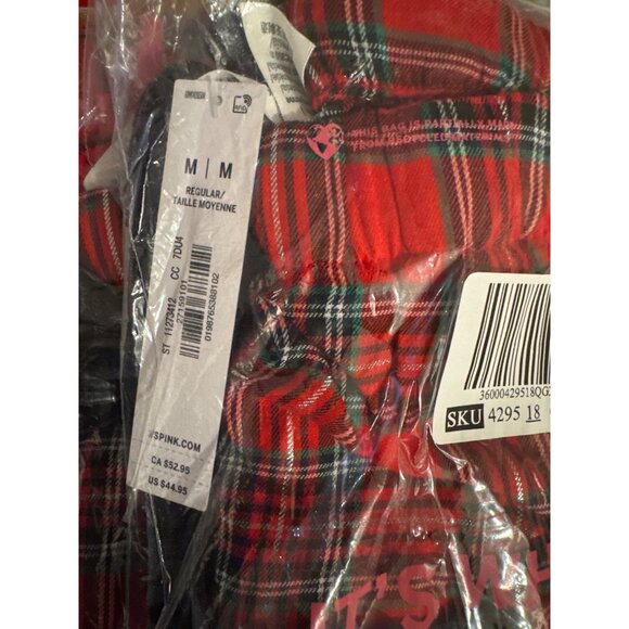 Victorias Secret Pink Womens Red Plaid Flannel Pajama Pants medium - Picture 4 of 4